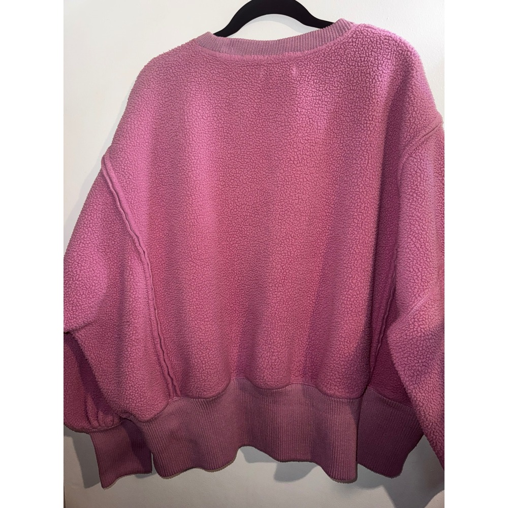 We The Free Free People Pink Teddy Fleece Cozy Camden Oversized Sweatshirt S - Picture 11 of 11